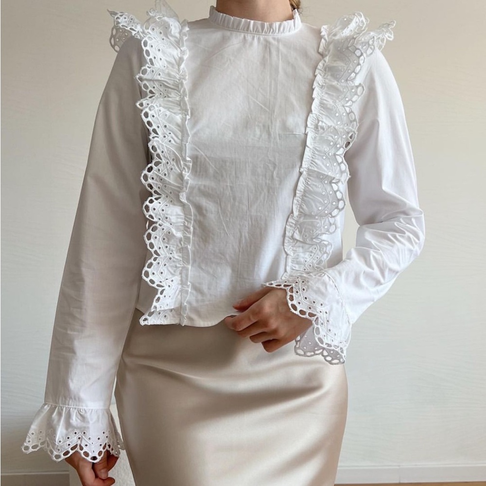 New H&M White Cotton Blouse